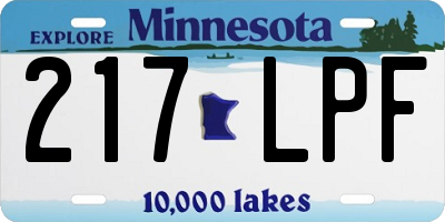 MN license plate 217LPF