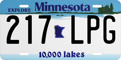 MN license plate 217LPG