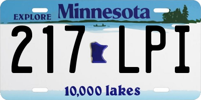 MN license plate 217LPI