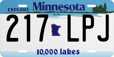 MN license plate 217LPJ