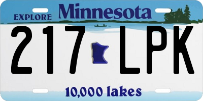MN license plate 217LPK