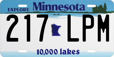 MN license plate 217LPM