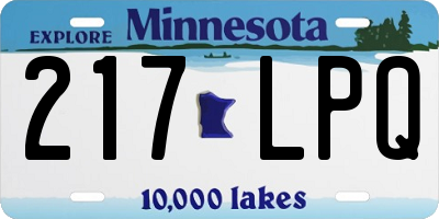 MN license plate 217LPQ