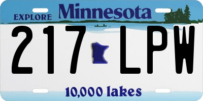 MN license plate 217LPW