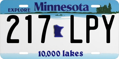 MN license plate 217LPY