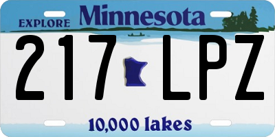 MN license plate 217LPZ