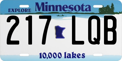 MN license plate 217LQB