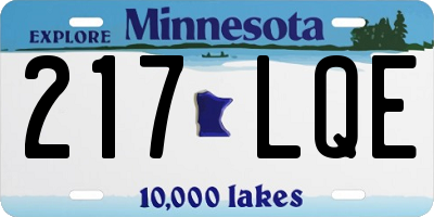 MN license plate 217LQE