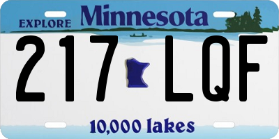 MN license plate 217LQF