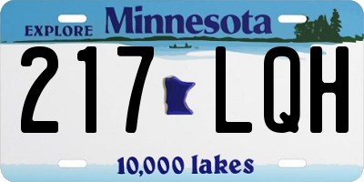 MN license plate 217LQH