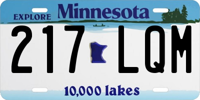 MN license plate 217LQM