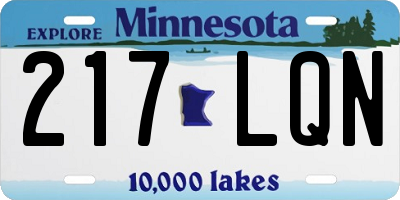 MN license plate 217LQN