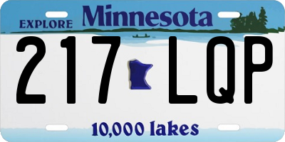 MN license plate 217LQP