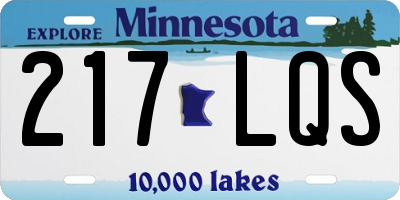 MN license plate 217LQS