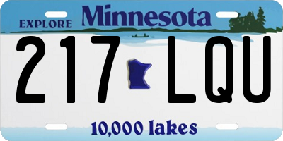 MN license plate 217LQU