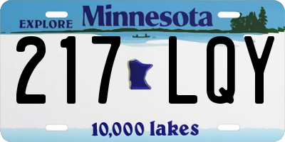 MN license plate 217LQY