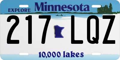 MN license plate 217LQZ