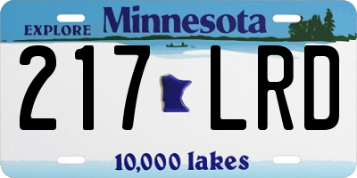 MN license plate 217LRD