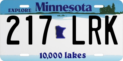 MN license plate 217LRK