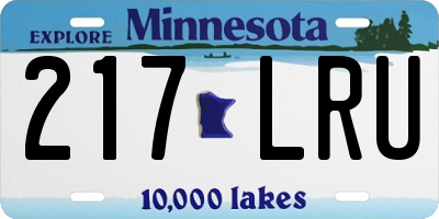 MN license plate 217LRU