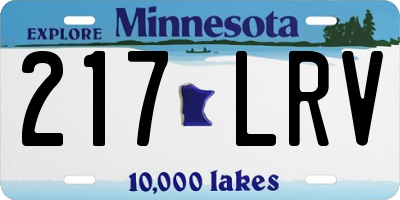 MN license plate 217LRV