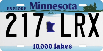 MN license plate 217LRX