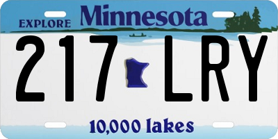 MN license plate 217LRY