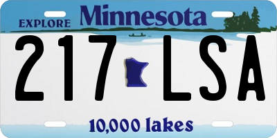 MN license plate 217LSA