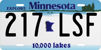 MN license plate 217LSF