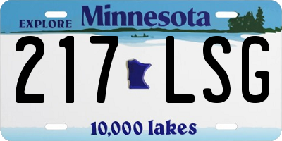 MN license plate 217LSG