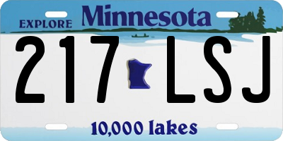 MN license plate 217LSJ