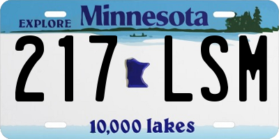 MN license plate 217LSM