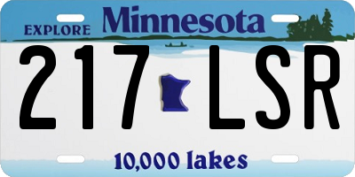 MN license plate 217LSR