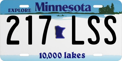 MN license plate 217LSS