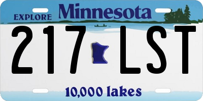 MN license plate 217LST