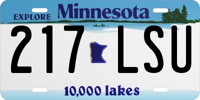 MN license plate 217LSU