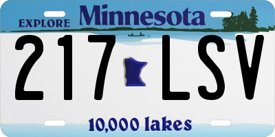 MN license plate 217LSV