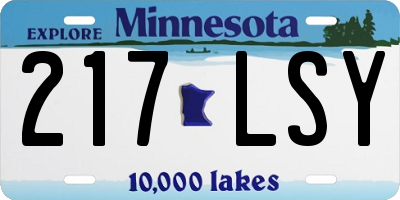 MN license plate 217LSY