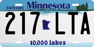MN license plate 217LTA