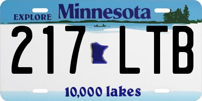 MN license plate 217LTB