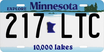 MN license plate 217LTC