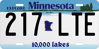 MN license plate 217LTE
