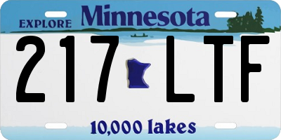 MN license plate 217LTF