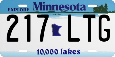 MN license plate 217LTG