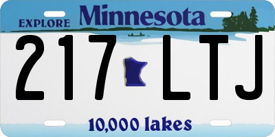 MN license plate 217LTJ