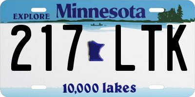MN license plate 217LTK