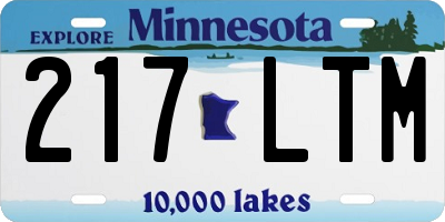 MN license plate 217LTM