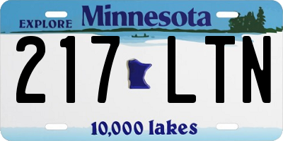 MN license plate 217LTN