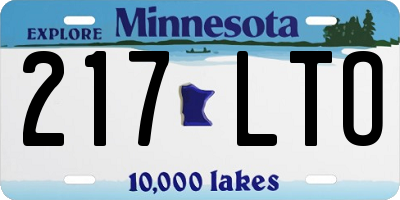 MN license plate 217LTO