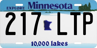 MN license plate 217LTP